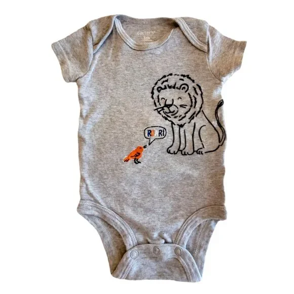 Carter's Boys 1-Pc Short Sleeve Knit Bodysuits 3M Pullover Snap Crotch Set of 4 - Picture 6 of 16